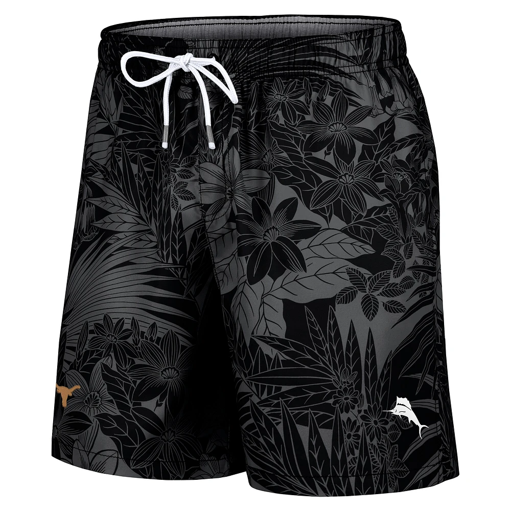 Short de bain Tommy Bahama noir pour homme, Texas Longhorns, Santiago Palms