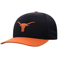 Men's Top of the World Black/Texas Orange Texas Longhorns Two-Tone Reflex Hybrid Tech Flex Hat