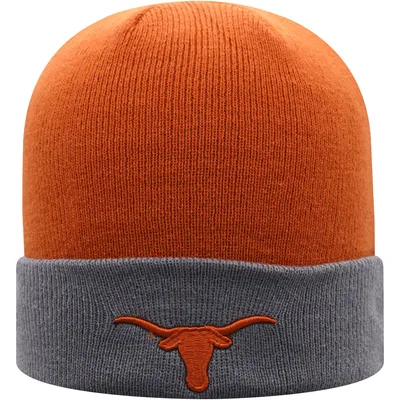 Texas Longhorns Top of the World Core 2-Tone Cuffed Knit Hat - Texas Orange/Gray