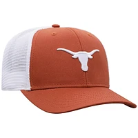 Casquette Top of the World Texas Texas Longhorns Trucker Snapback pour homme, orange/blanc