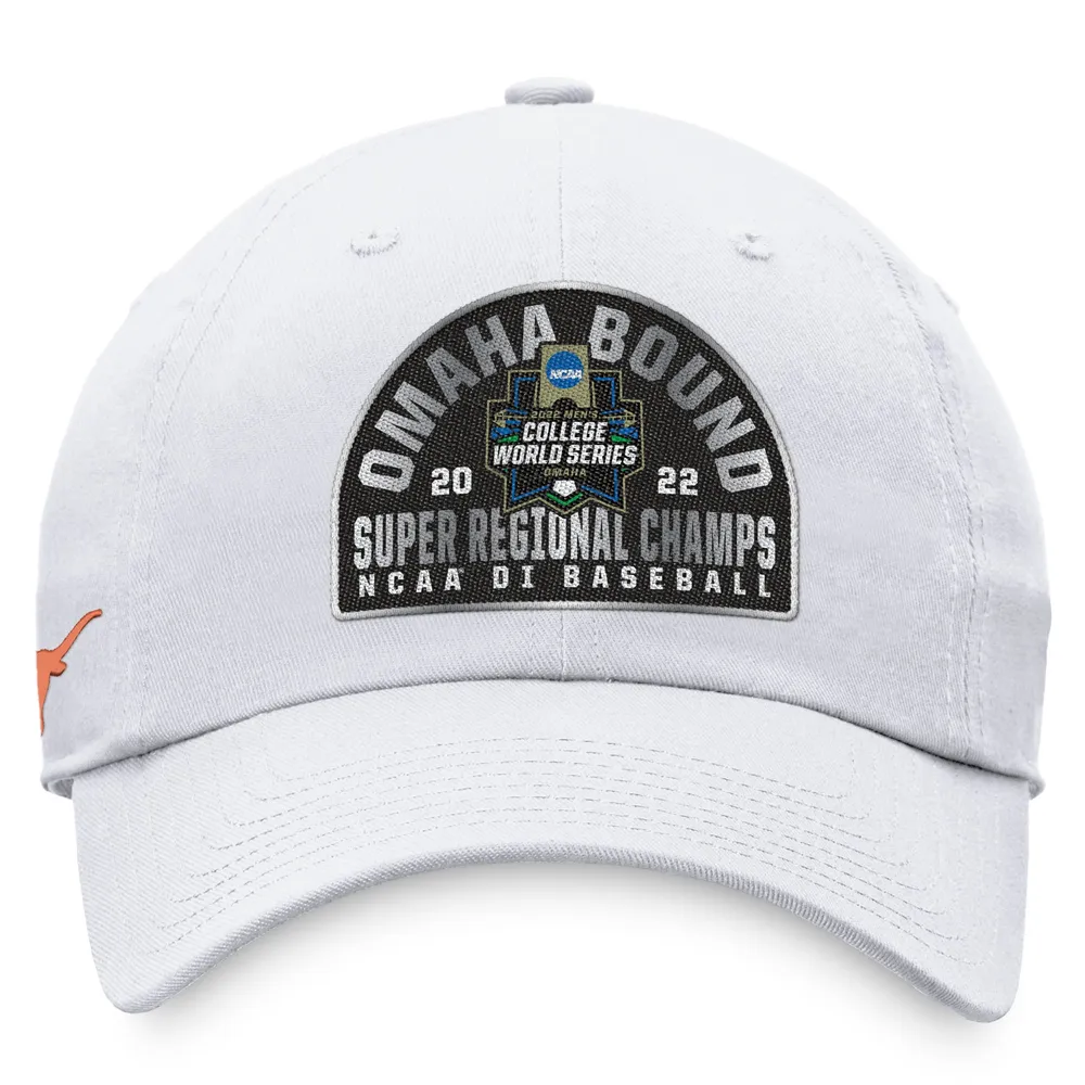 Men's Top of the World White Texas Longhorns 2022 NCAA Men's Baseball Super Regional Champions Locker Room Adjustable Hat