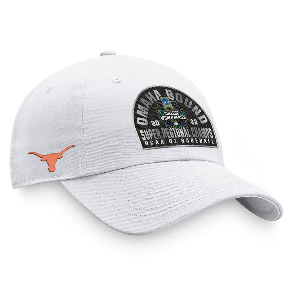 Men's Top of the World White Texas Longhorns 2022 NCAA Men's Baseball Super Regional Champions Locker Room Adjustable Hat