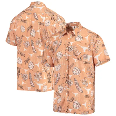 Texas Longhorns Wes & Willy Vintage Floral Button-Up Shirt - Orange
