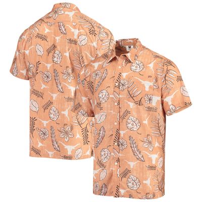 Men's Wes & Willy Texas Orange Longhorns Vintage Floral Button-Up Shirt