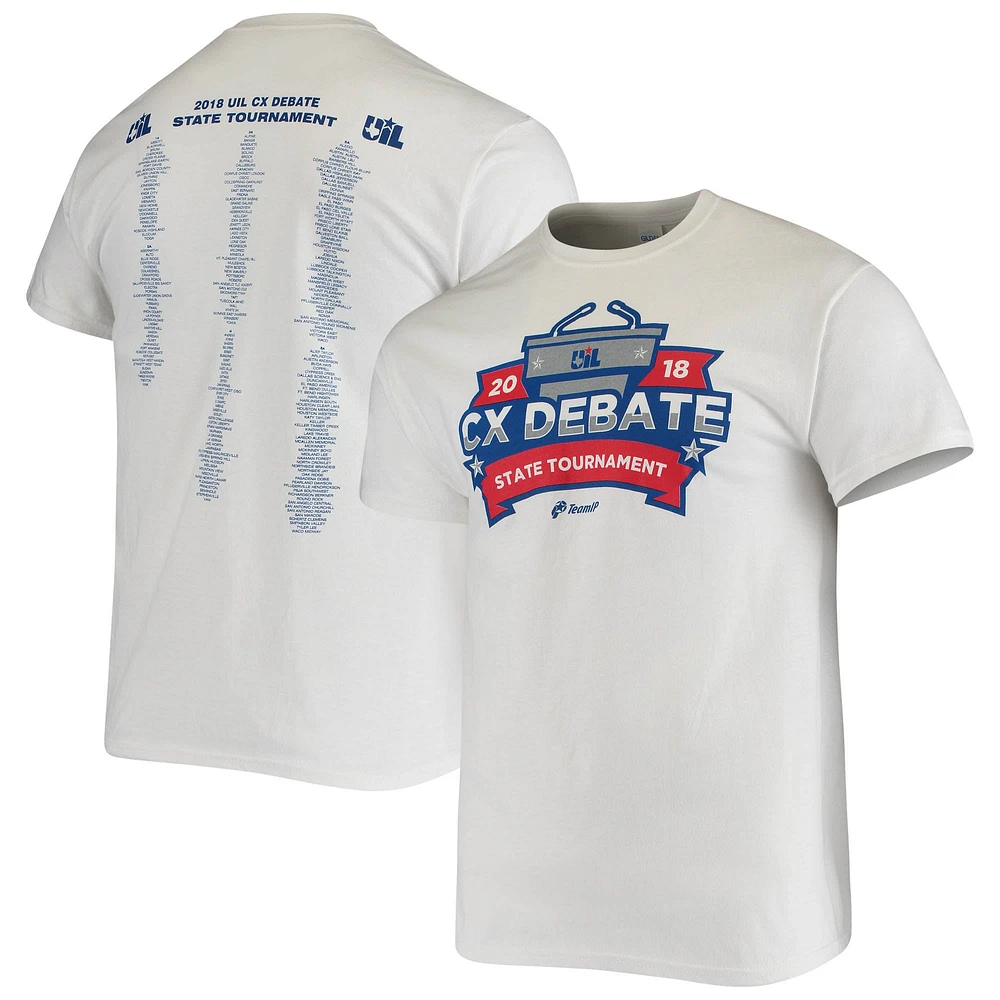 Men's White 2018 CX Debate State Tournament T-Shirt