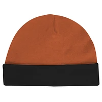 Ensemble body, bavoir et bonnet dynamique Texas Longhorns orange brûlé pour nouveau-nés nourrissons