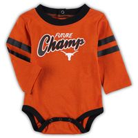 Newborn & Infant Texas Orange/Black Longhorns Little Kicker Long Sleeve Bodysuit Sweatpants Set