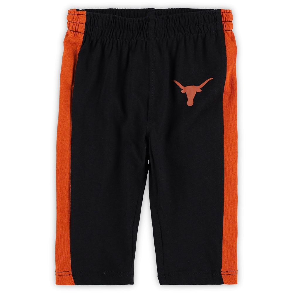 Newborn & Infant Texas Orange/Black Longhorns Little Kicker Long Sleeve Bodysuit Sweatpants Set