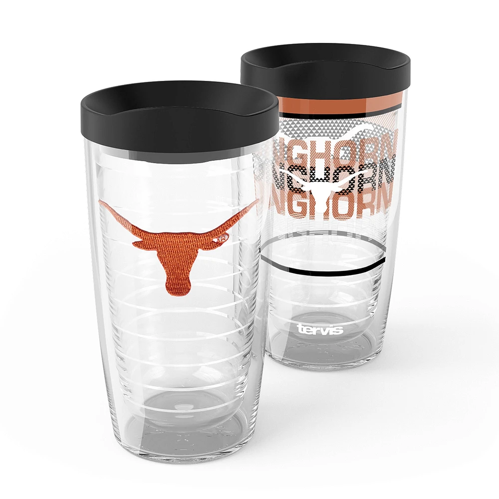 Tervis Texas Longhorns, paquet de 2, 16 oz. Ensemble de gobelets concurrents et emblèmes