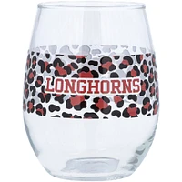 Longhorns du Texas 15 oz. Verre sans pied léopard