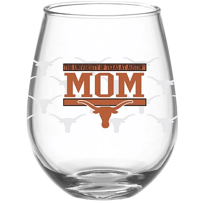 Texas Longhorns 15oz. Verre à vin sans pied maman