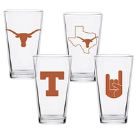 Lot de quatre verres à bière de collection Texas Longhorns de 16 oz