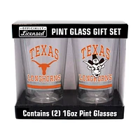 Longhorns du Texas 16oz. Verre à pinte, paquet de deux