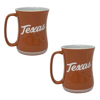 Lot de deux tasses sculptées pour barista Texas Longhorns de 16 oz