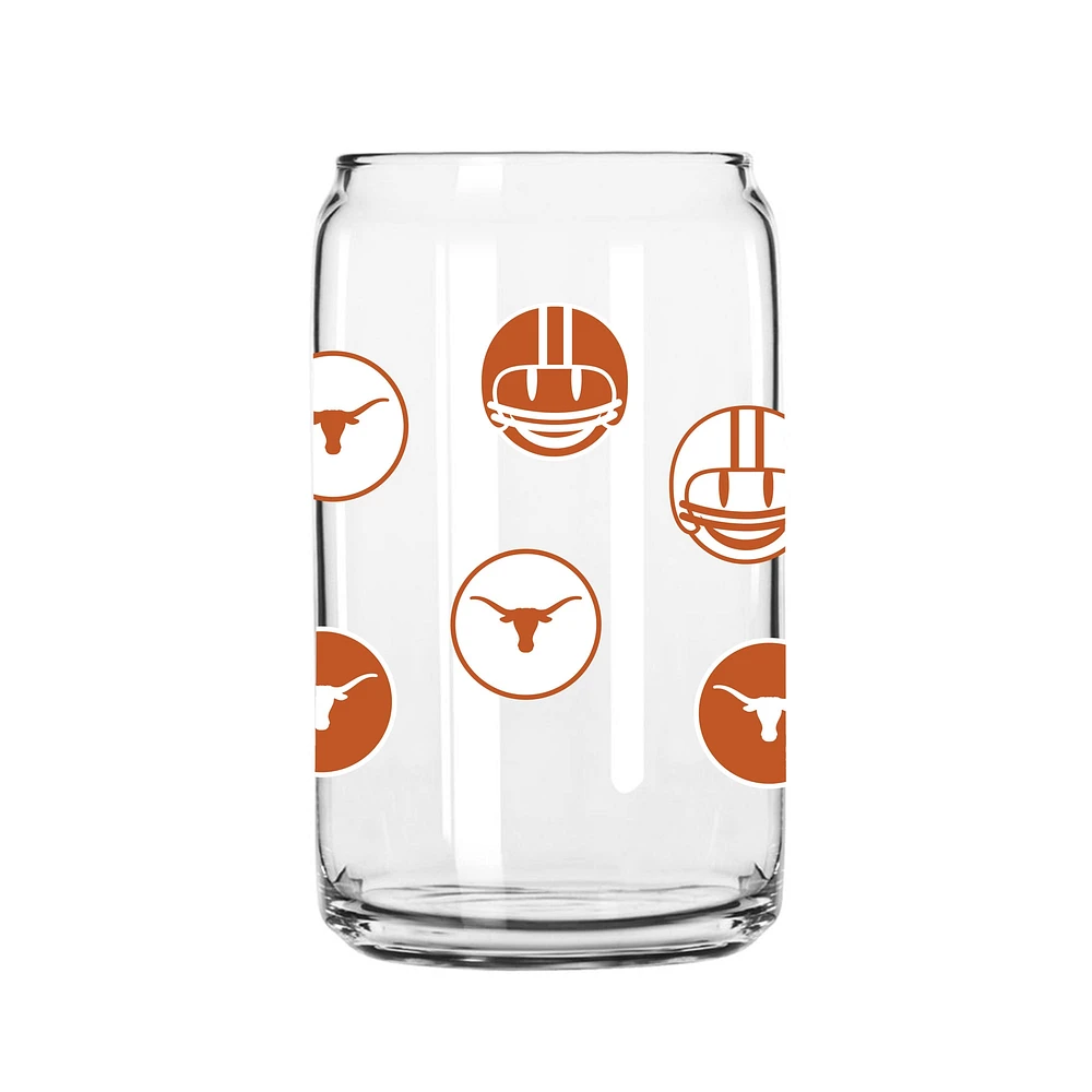 Longhorns du Texas 16 oz. Smiley peut verre