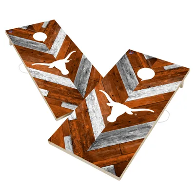 Texas Longhorns 2' x 4' Solid Wood Herringbone Cornhole Board Set