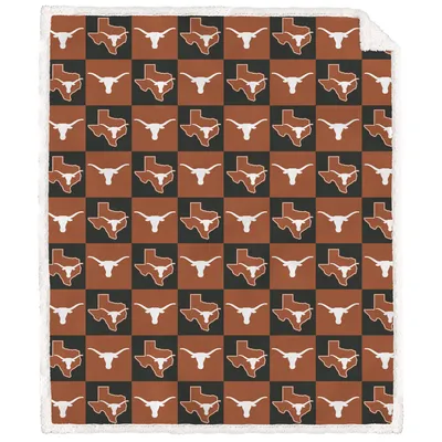 Texas Longhorns 50'' x 60'' Checkered Short Plush Sherpa Blanket