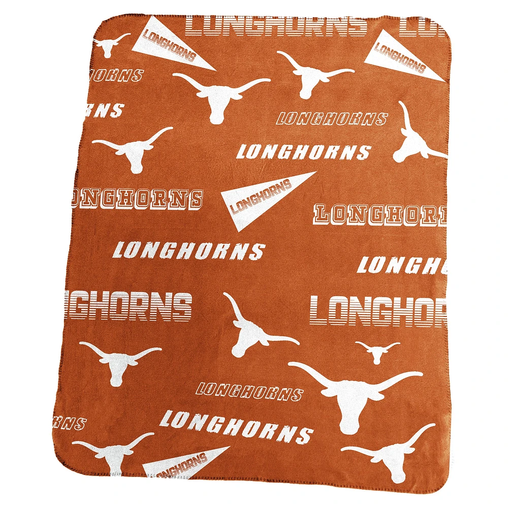 Couverture polaire classique Texas Longhorns 50" x 60"