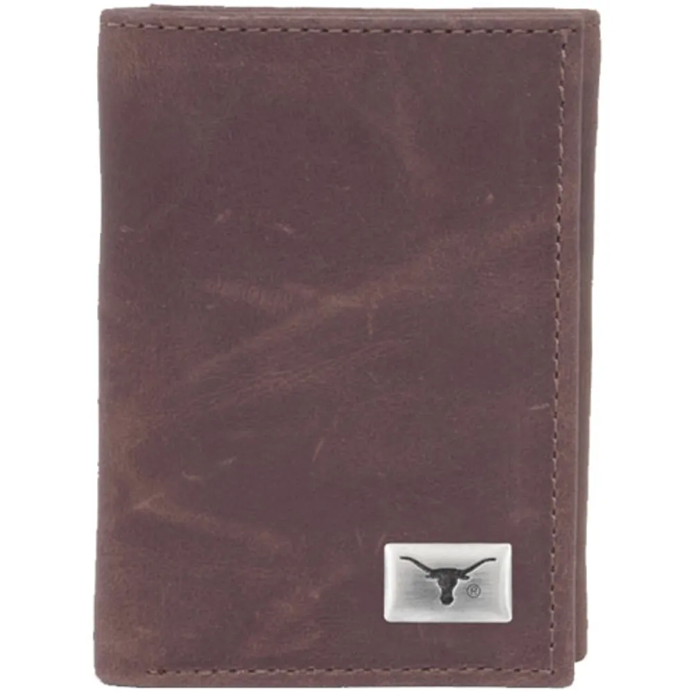 Texas Longhorns Leather Trifold Wallet with Concho