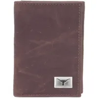 Texas Longhorns Leather Trifold Wallet with Concho