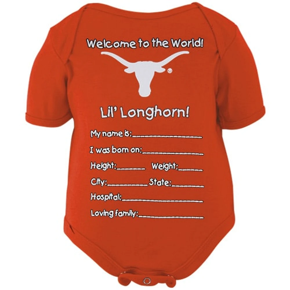 Texas Longhorns Newborn Welcome to the World Creeper - Texas Orange