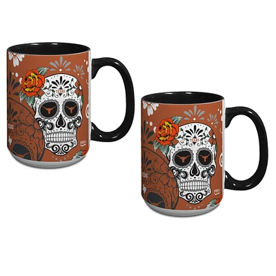 Ensemble de deux tasses Dia De Los Muertos des Texas Longhorns