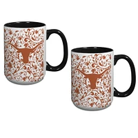 Ensemble de deux tasses à fleurs Texas Longhorns