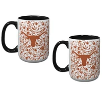 Ensemble de deux tasses à fleurs Texas Longhorns