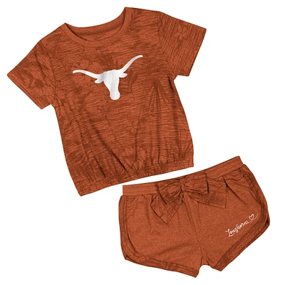Toddler Colosseum  Texas Orange Longhorns Fern T-Shirt and Shorts Set