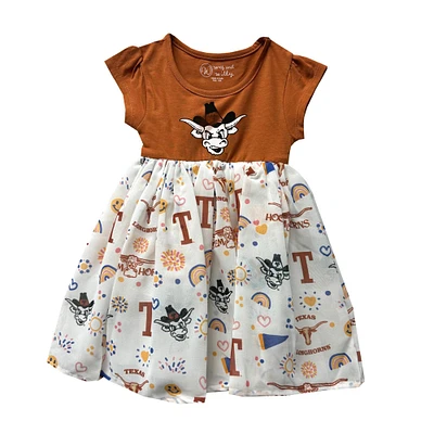 Robe de princesse Crimson Texas Longhorns Vault pour tout-petits Wes & Willy