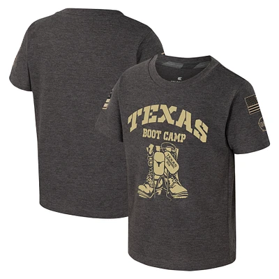 T-shirt Colosseum Charcoal Texas Longhorns OHT pour camp d'entraînement d'appréciation militaire tout-petits