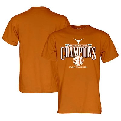 Unisex Blue 84  Texas Orange Longhorns 2025 SEC Men's Swimming and Diving Conference Champions Locker Room T-Shirt