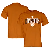 T-shirt unisexe bleu 84 Texas Orange Longhorns 2025 SEC Champions de la saison régulière basket-ball féminin pour vestiaire