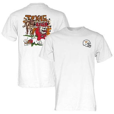 T-shirt unisexe bleu 84 blanc Texas Longhorns vs. Georgia Bulldogs 2024 Matchup