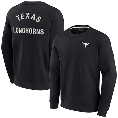 Unisex Fanatics Black Texas Longhorns Super Soft Pullover Crew Sweatshirt