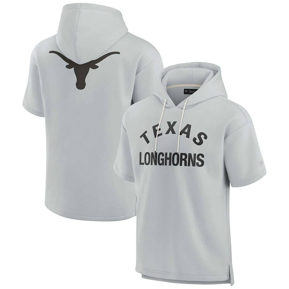 Sweat à capuche unisexe Fanatics gris Texas Longhorns Elements en polaire super douce manches courtes