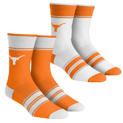 Texas Longhorns Rock Em Socks Unisex Multi-Stripe 2-Pack Team Crew Sock Set