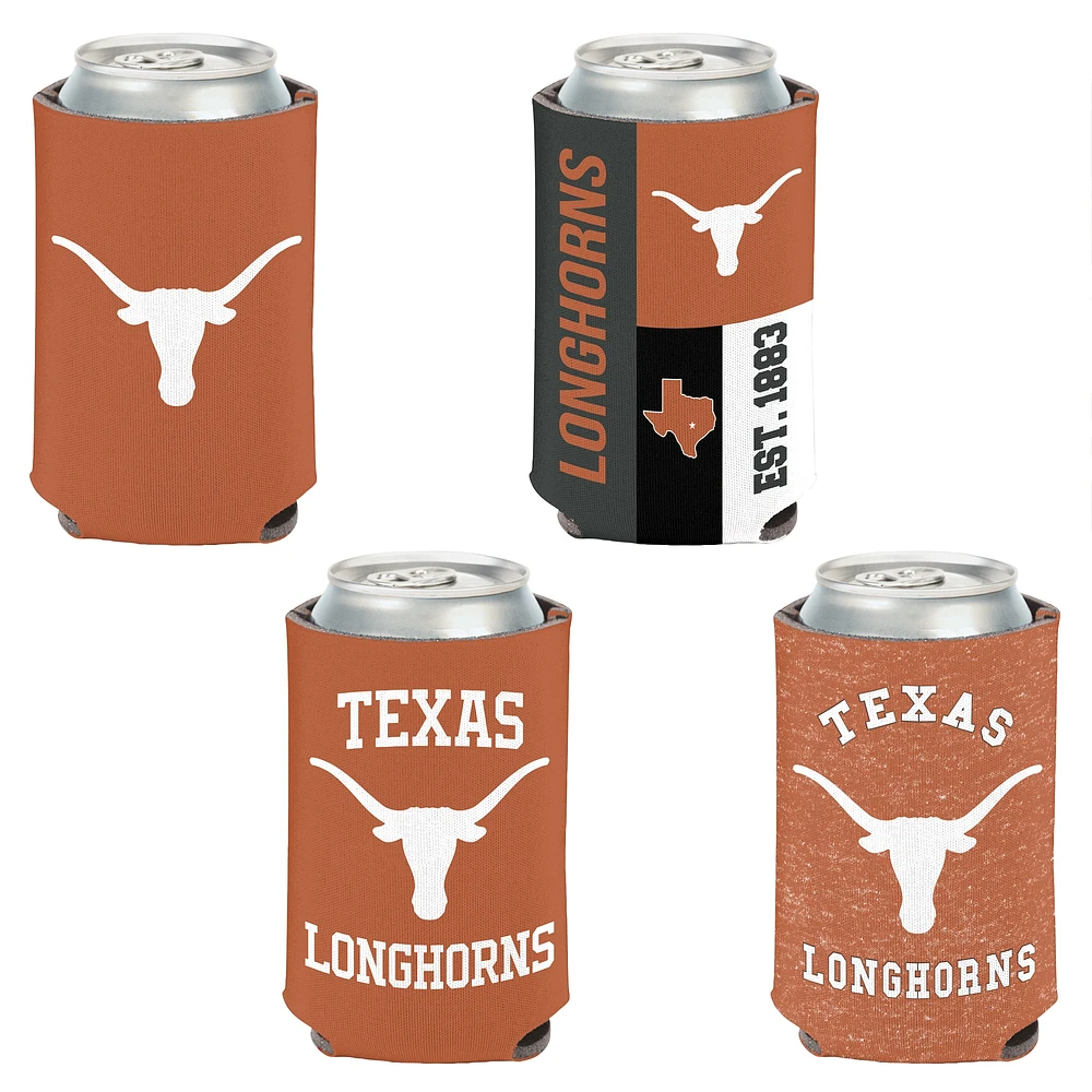 Ensemble de 4 refroidisseurs de canettes WinCraft Texas Longhorns de 12 oz