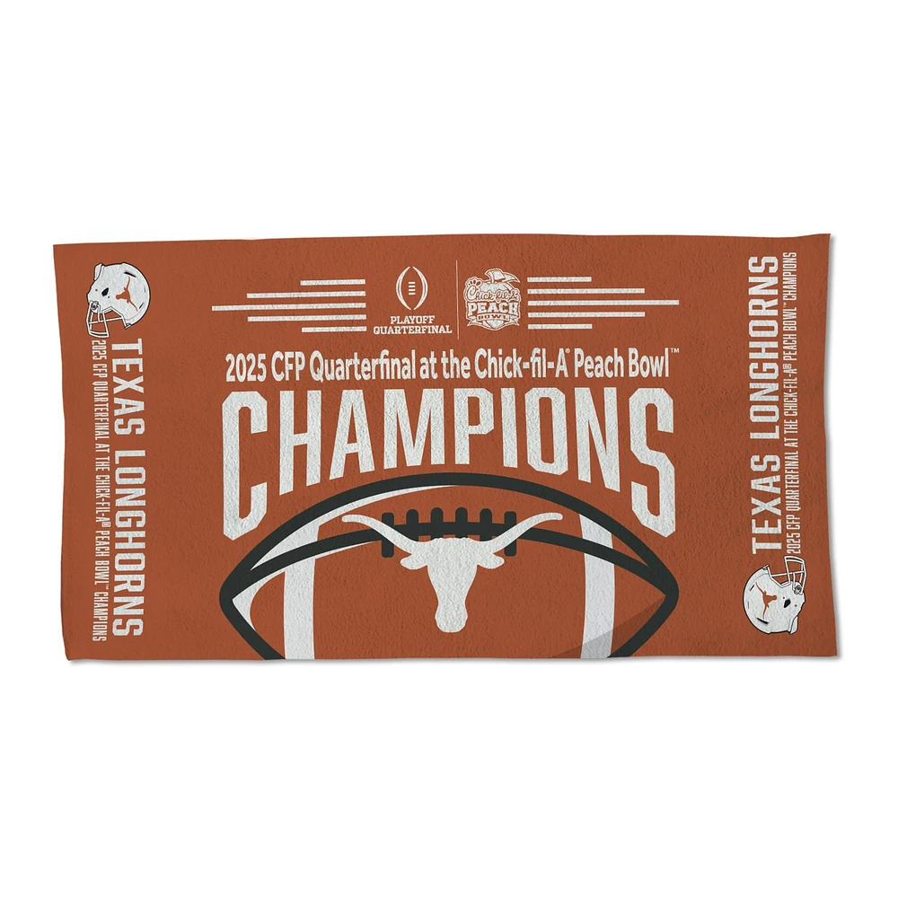 Serviette de toilette unilatérale WinCraft Texas Longhorns College Football Playoff 2025 Peach Bowl Champions Vestiaire 22'' x 42''