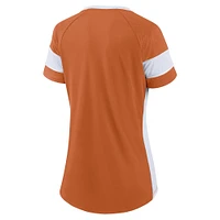 Women's Fanatics  Texas Orange Longhorns Unmasked Hero Block Party Athena Lace-Up Top