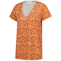T-shirt à col en V Blake Texas Longhorns orange pour femme Smith & Quinn
