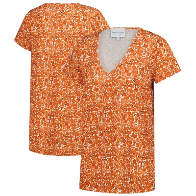 T-shirt à col en V Blake Texas Longhorns orange pour femme Smith & Quinn