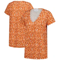T-shirt à col en V Blake Texas Longhorns orange pour femme Smith & Quinn