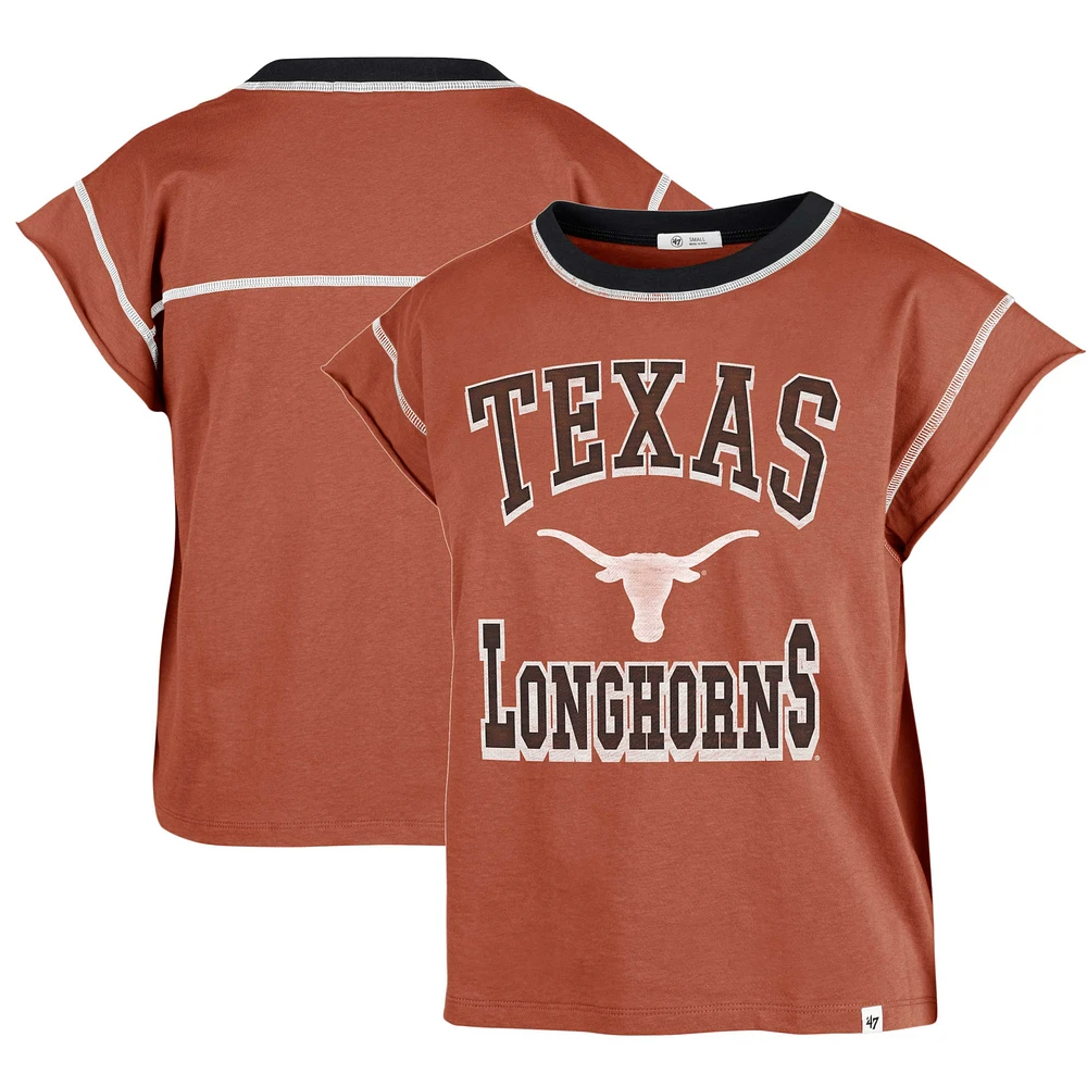 T-shirt femme '47 Texas Orange Longhorns Sound Up Maya Cutoff