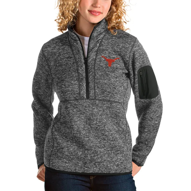 Women's Antigua Heathered Gray/Navy Dallas Cowboys Jackpot Raglan Half-Zip Pullover  Hoodie