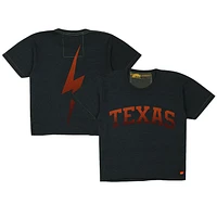 Women's Aviator Nation Charcoal Texas Longhorns Bolt Cropped Tri-Blend T-Shirt