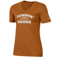 Women's Champion Texas Orange Longhorns Runnin' Horns V-Neck T-Shirt