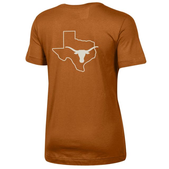 Champion Texas Orange Longhorns Runnin' Horns T-shirt à col en V pour femmes