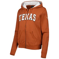 Women's Colosseum Texas Orange Longhorns Arched Name Full-Zip Hoodie