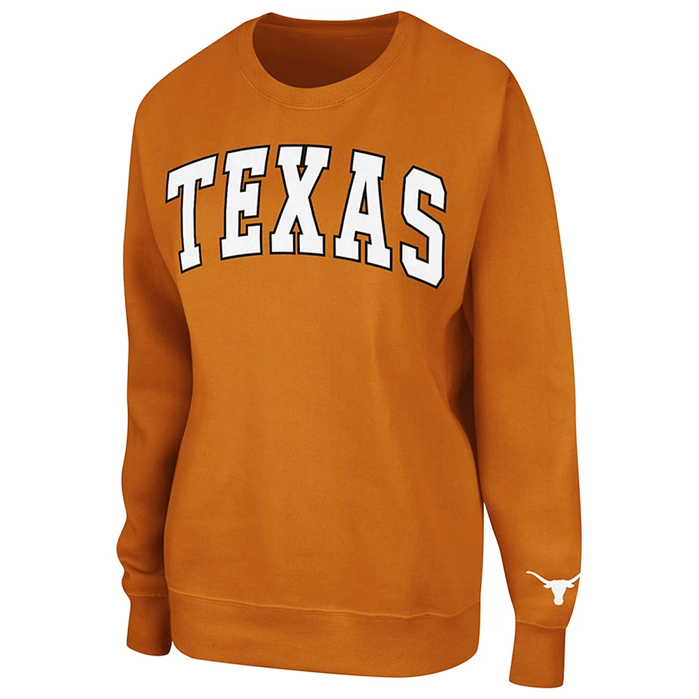 Women's Colosseum Texas Orange Longhorns Campanile Pullover Sweatshirt
